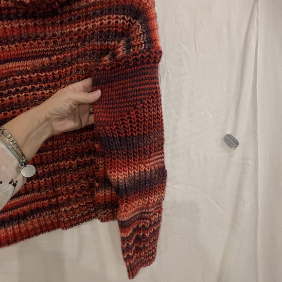 Elsamanda Sweater Womens Large Rust Multi Turtleneck Wool Blend Made in Italy - Picture 8 of 14